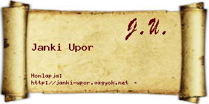 Janki Upor névjegykártya